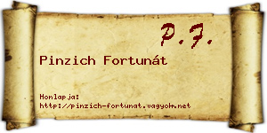 Pinzich Fortunát névjegykártya